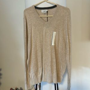 Goodfellow and co. Tan, L, v-neck sweater, new with tags